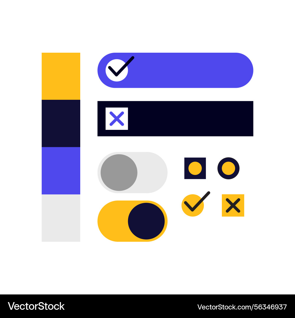 Icon set button and switch Icon set button and switch vector image