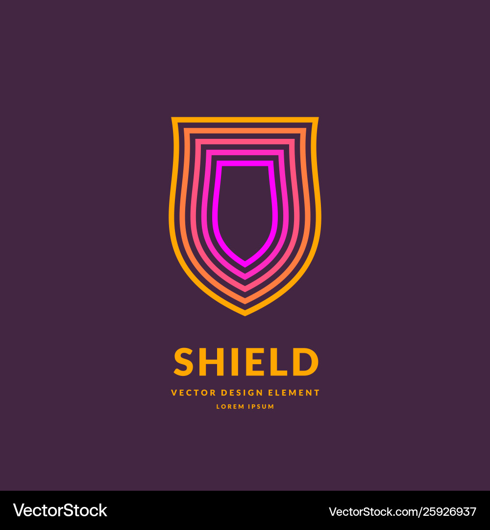 Linear shield a symbol security vector image