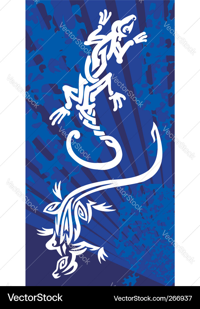 Lizard Silhouettes Vector Image