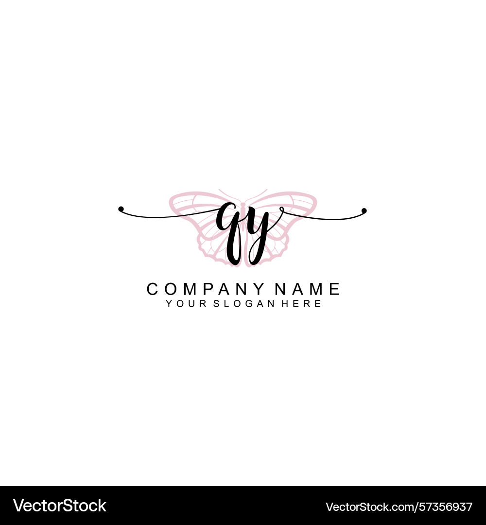 Minimalist handwritten qy initial logos with soft Vector Image