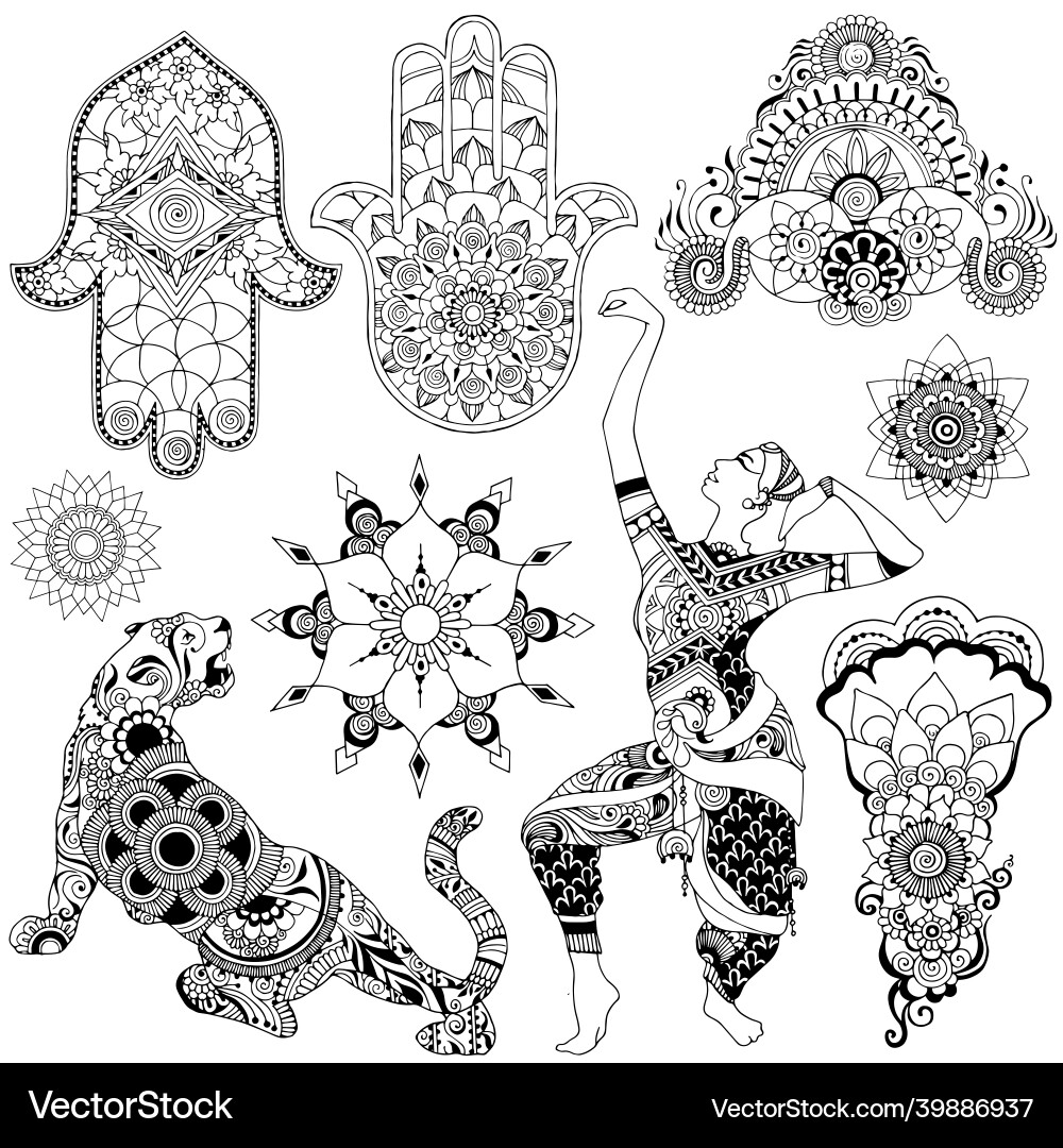 Set of decorative patterns for design vector image