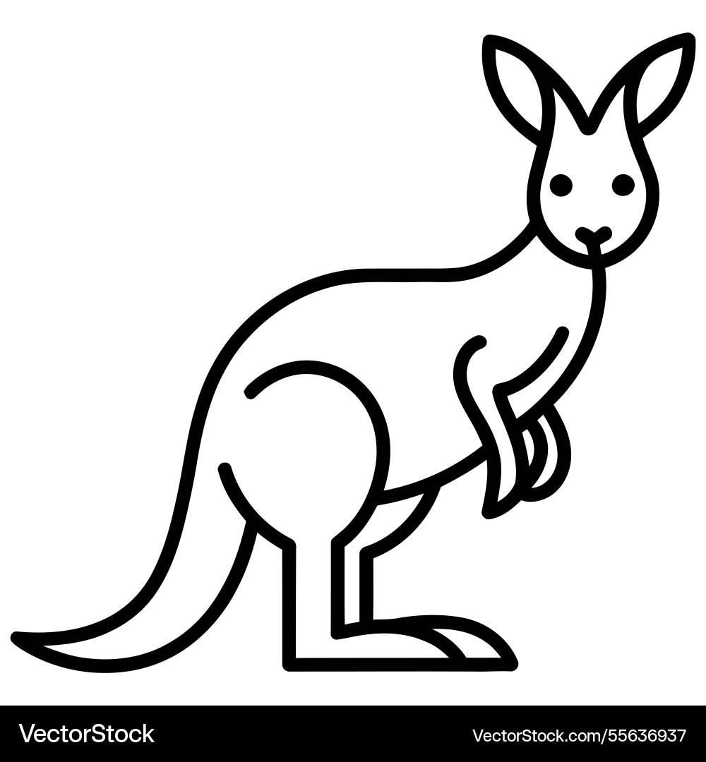 Stylized kangaroo with defined lines Vector Image