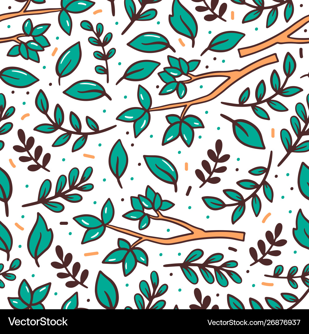 Tree branches flat seamless pattern Vector Image