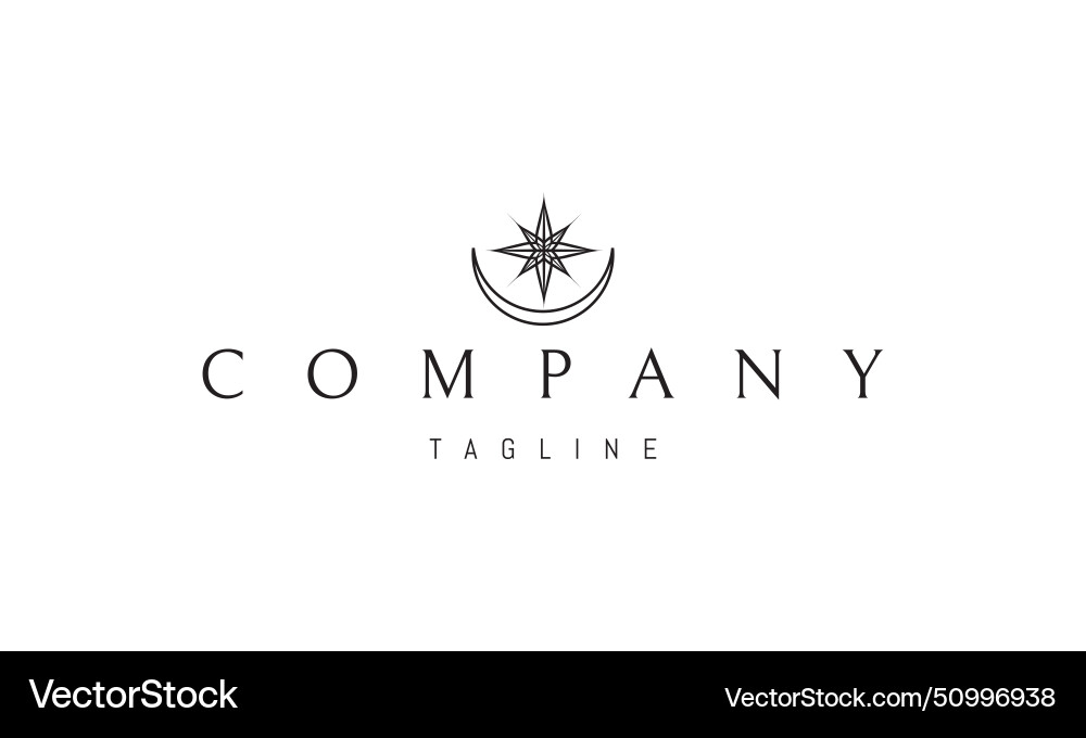 A logo with an abstract image of the moon A logo with an abstract image of the moon vector image