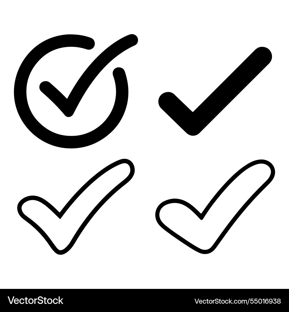 Check mark icon set color editable vector image