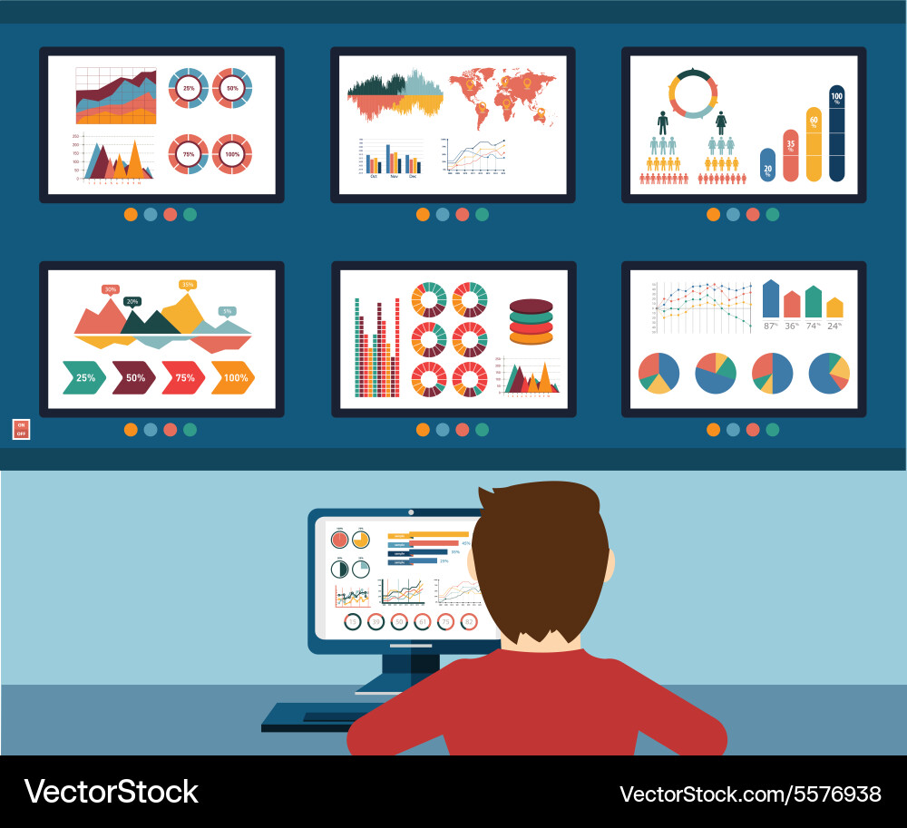 Data Analysis and Reporting vector image