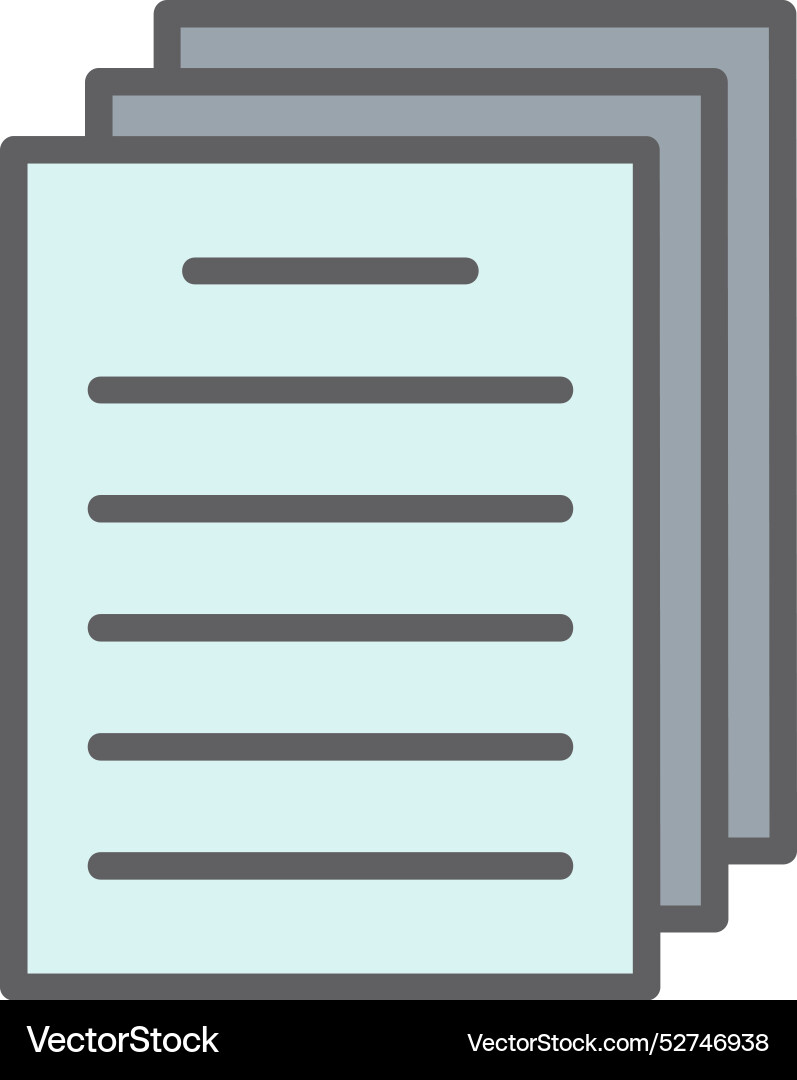 Document line filled icon design Vector Image