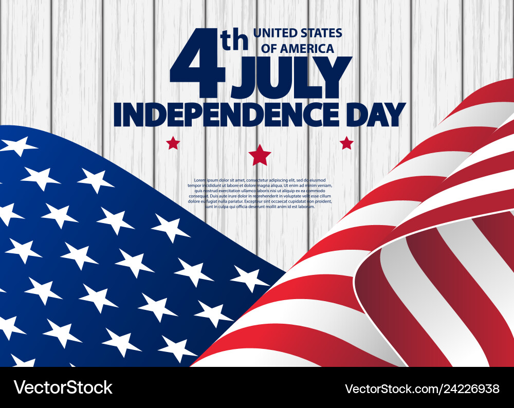 Fourth of July USA Flag Greeting Card Vector Image