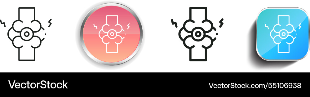 Joint icon thin linear regular and button style Joint icon thin linear regular and button style Vector Image