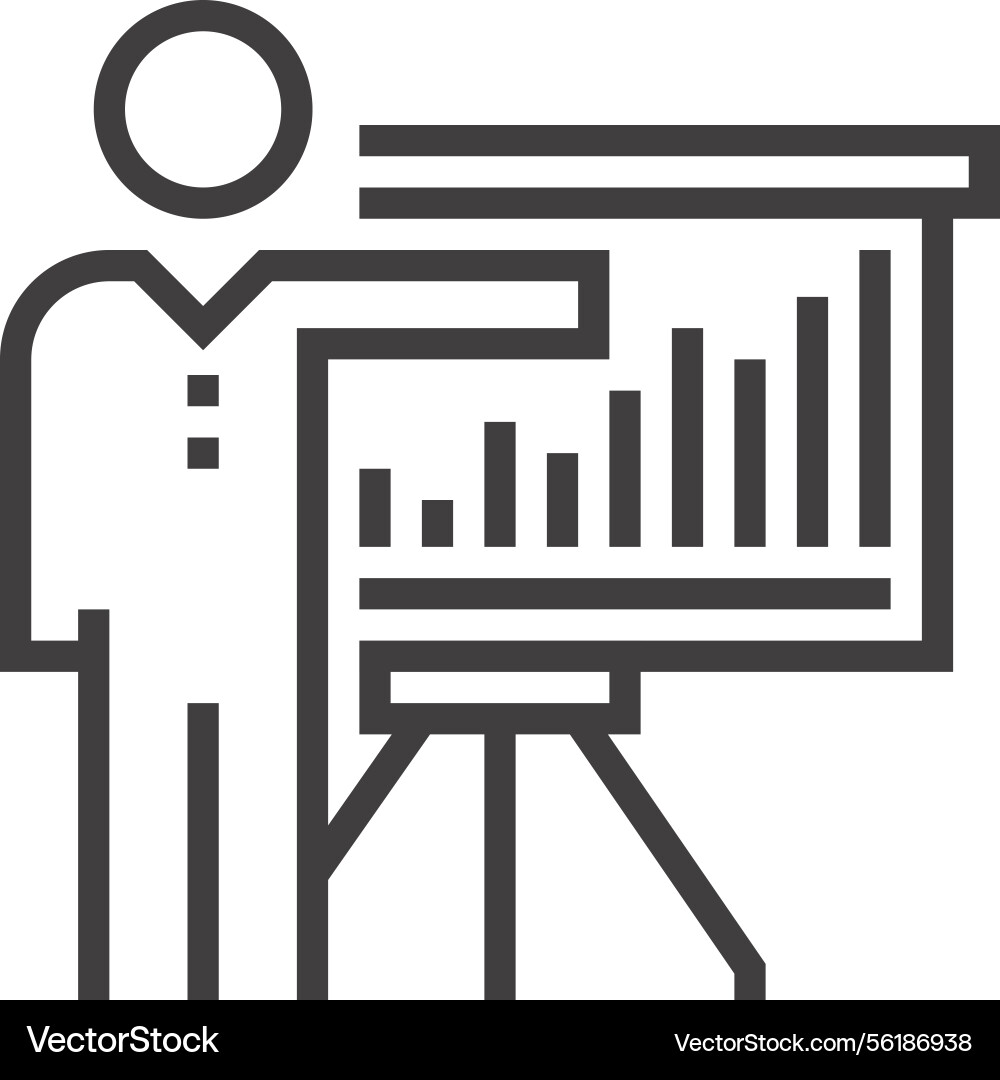 Presentation flat line web icon Royalty Free Vector Image