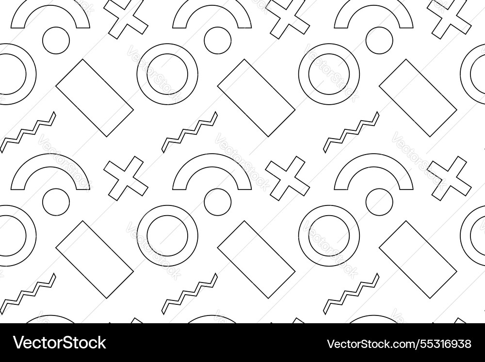 Seamless monochrome pattern with abstract Seamless monochrome pattern with abstract Vector Image