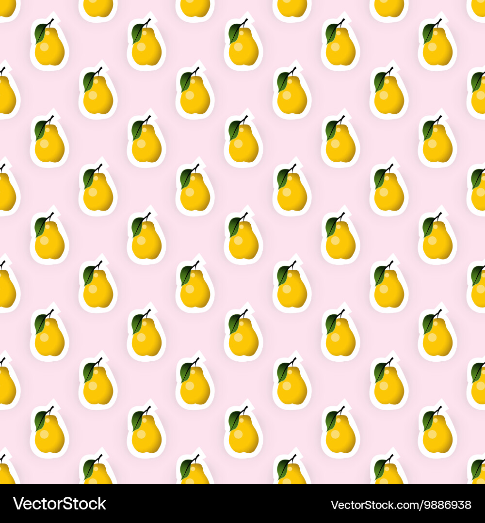 Seamless pattern background with pear fruit vector image