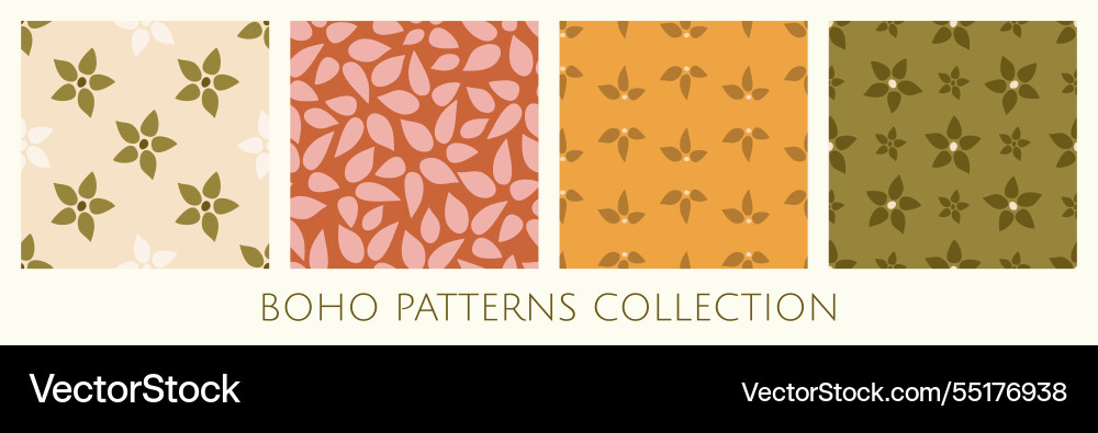 Seamless patterns collection in boho style Seamless patterns collection in boho style vector image
