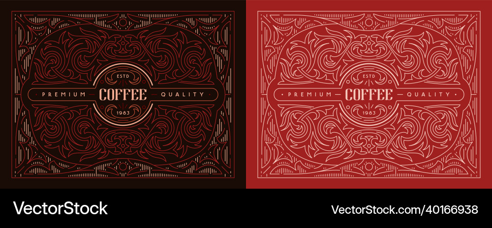 Template decorative label for coffee drink Template decorative label for coffee drink vector image