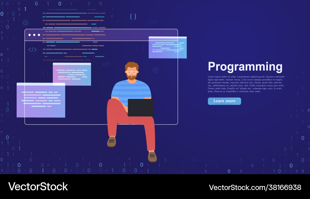Web designer working on designing user interface Web designer working on designing user interface vector image