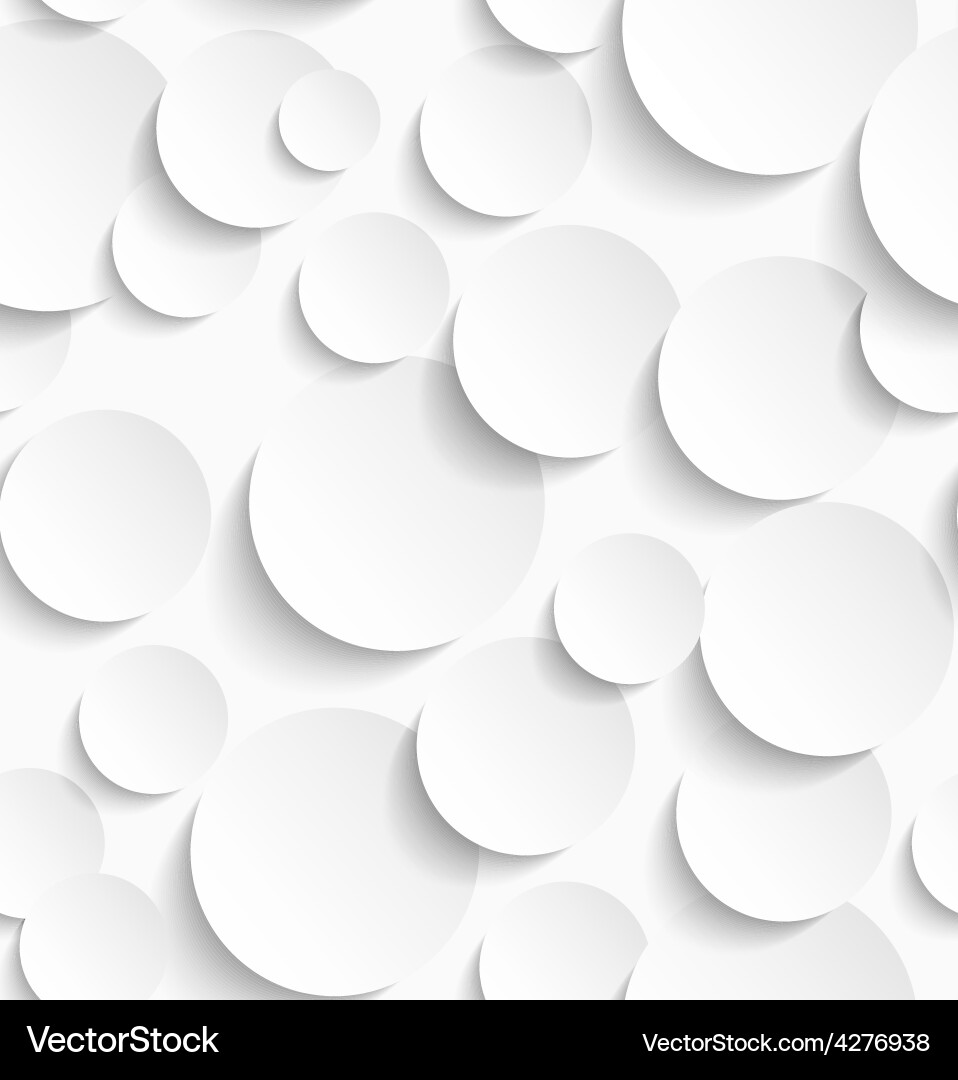 White Circle Pattern with Drop Shadows vector image