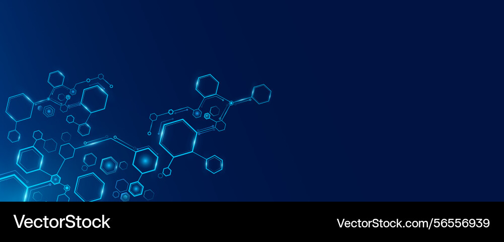 Abstract connected digital blue hexagons Abstract connected digital blue hexagons vector image