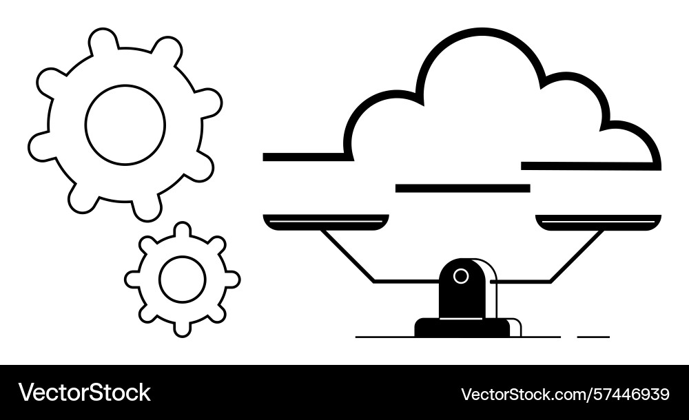 Balancing technology with cloud computing Balancing technology with cloud computing Vector Image