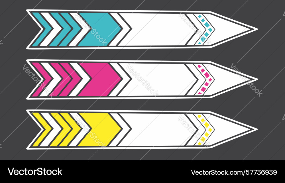 Chevron pattern banner elements for dynamic vector image