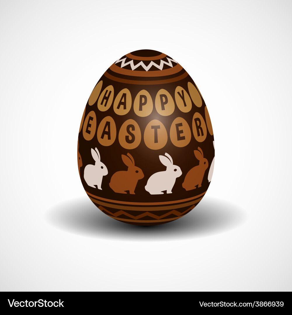 Chocolate easter egg Royalty Free Vector Image