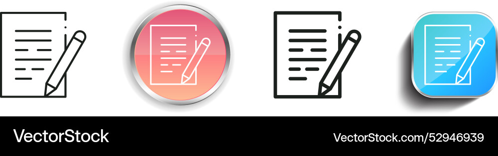 Contact form icon thin linear regular and button Contact form icon thin linear regular and button Vector Image