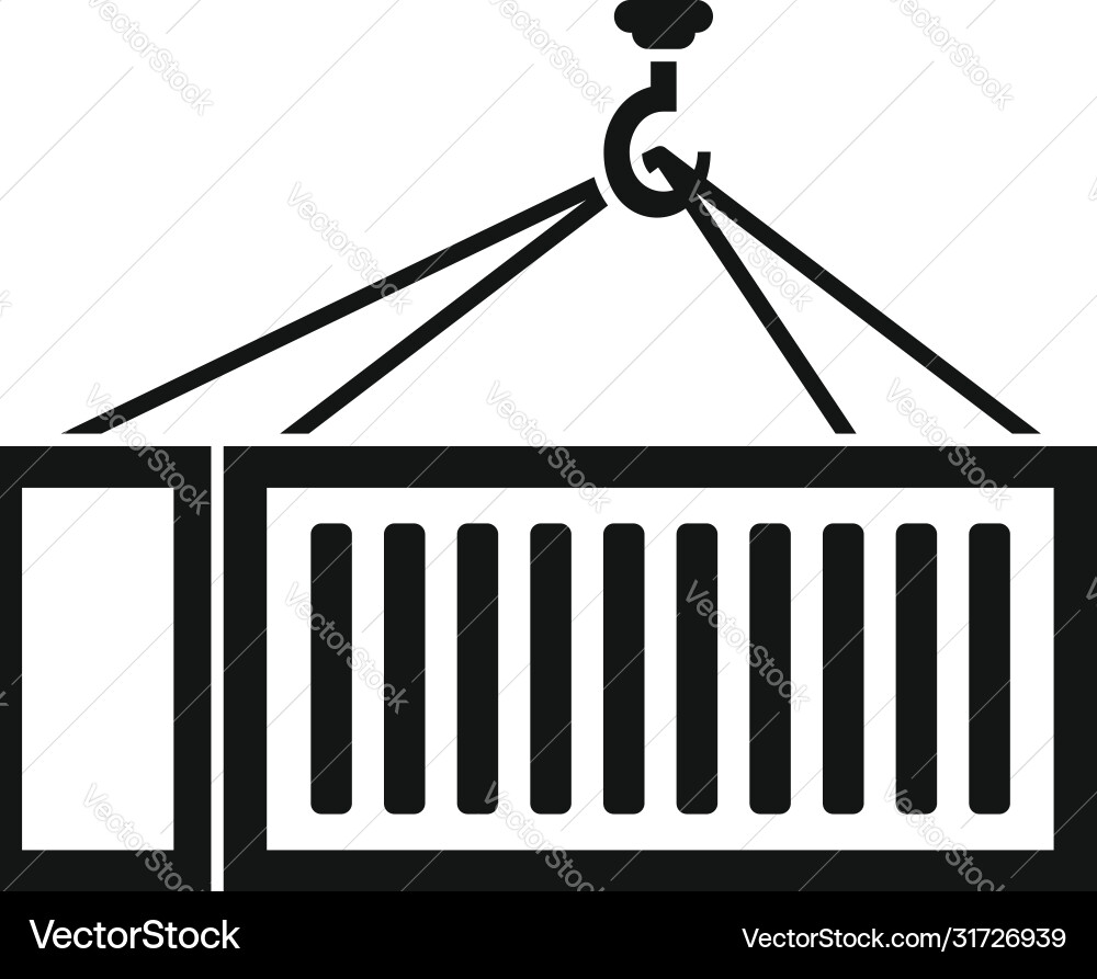 Crane hook container icon simple style Vector Image