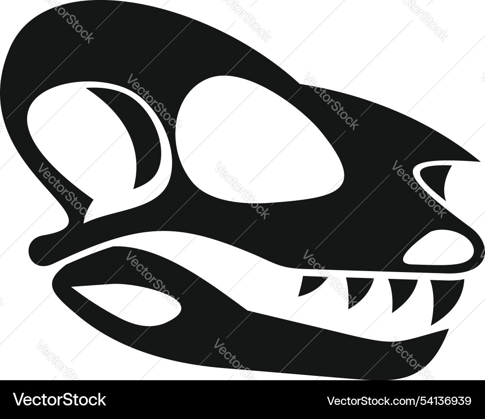 Dinosaur skull showing sharp teeth and empty eye Dinosaur skull showing sharp teeth and empty eye vector image