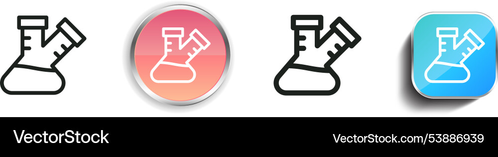 Flask icon thin linear regular and button style vector image