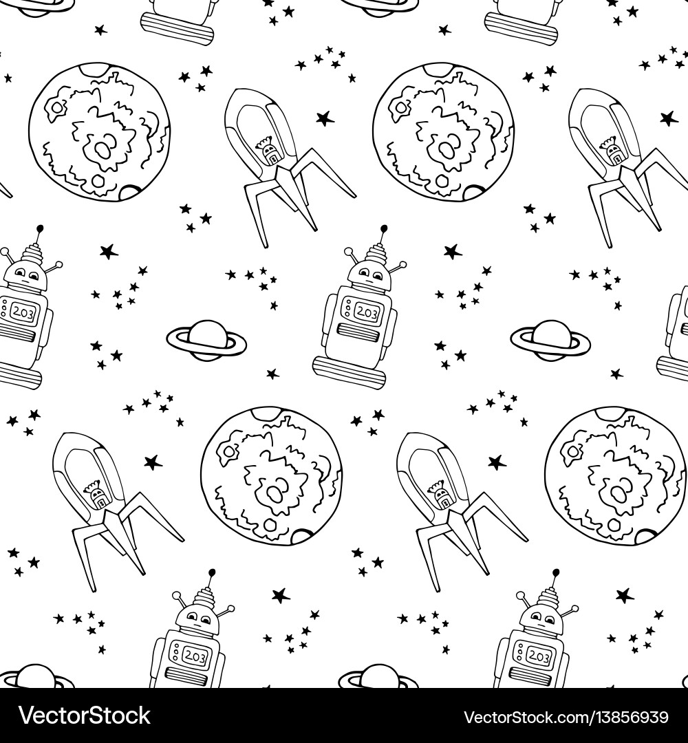 Retro Robot Pattern vector image