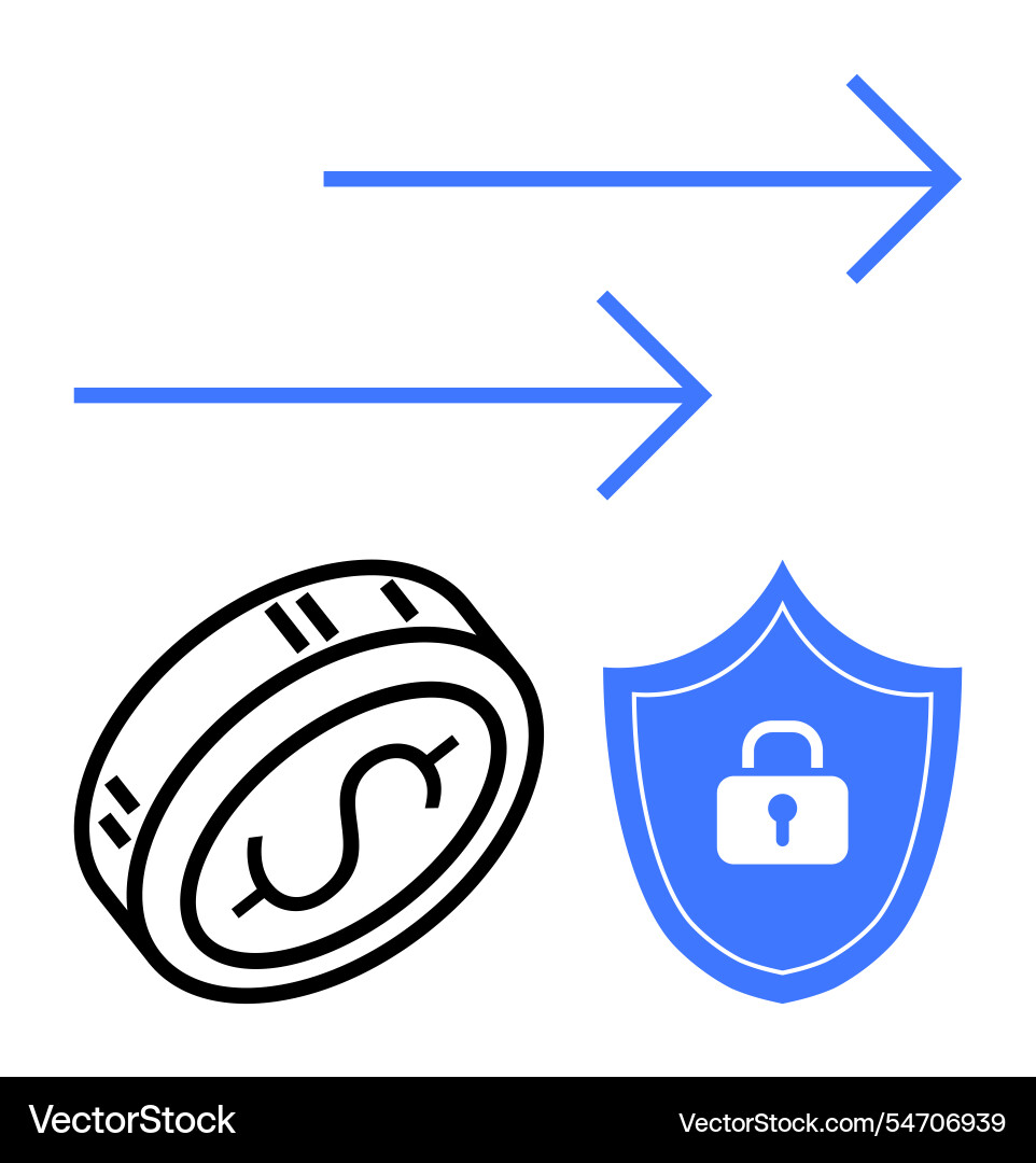 Secure transaction process with currency coin Secure transaction process with currency coin Vector Image