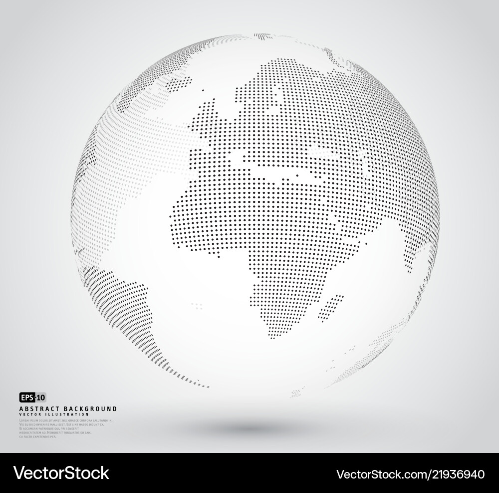 3d abstract dotted globe Royalty Free Vector Image