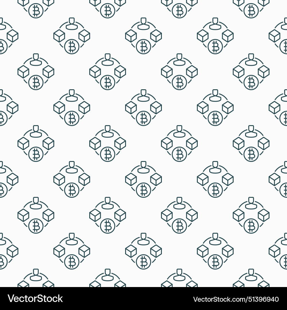Blocks connected with man and bitcoin blockchain Blocks connected with man and bitcoin blockchain vector image