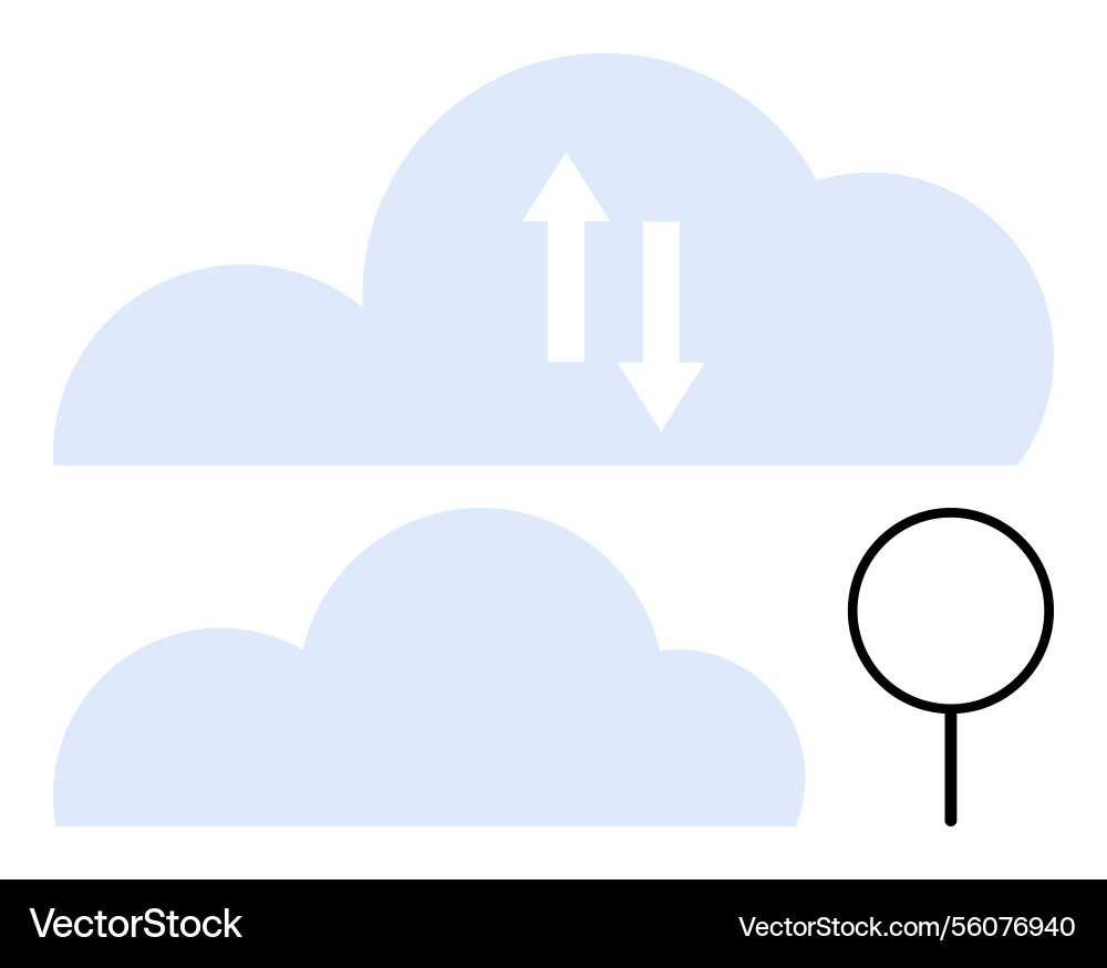 Cloud computing concept with data transfer arrows Cloud computing concept with data transfer arrows vector image