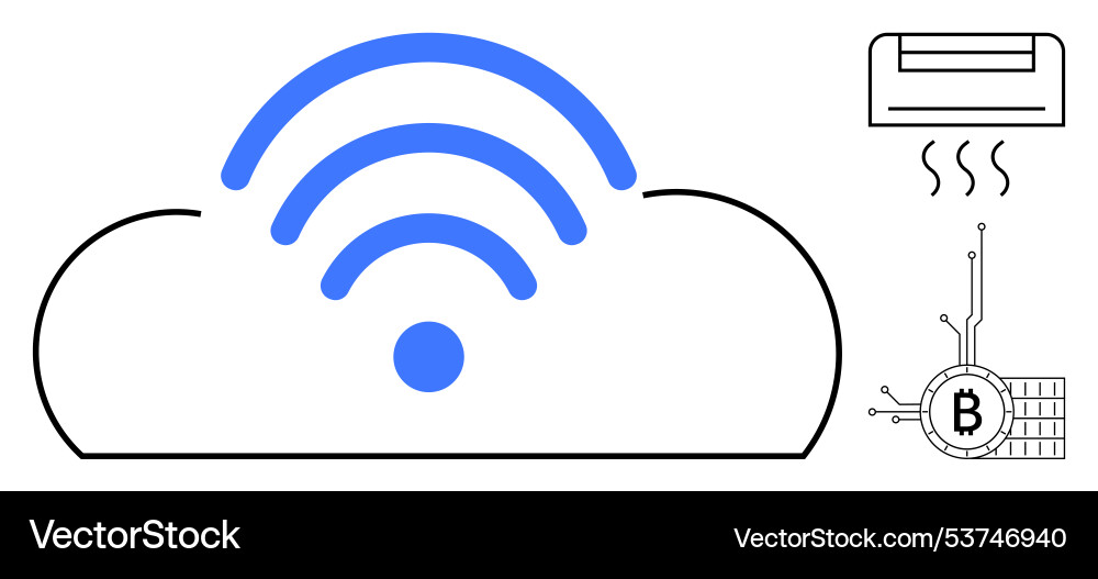 Cloud computing with wireless connectivity and iot Vector Image