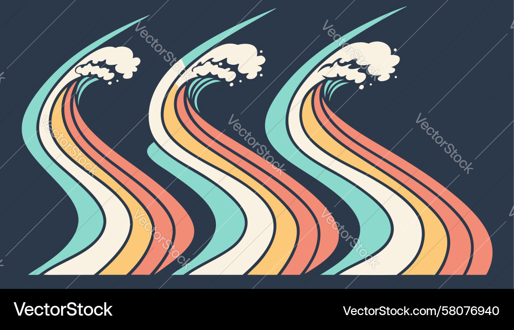 Dynamic Gradient Waves Vector Image