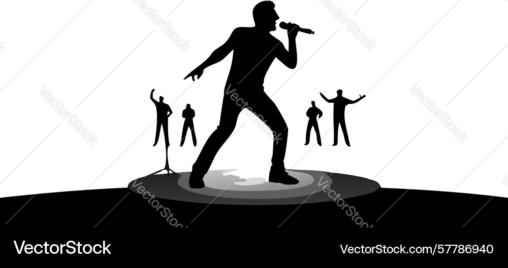 Dynamic singer performance with audience Vector Image