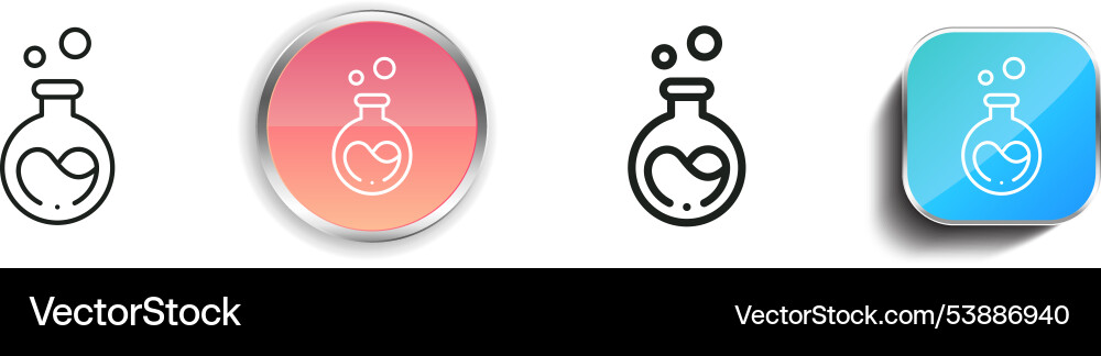 Flask Symbol dünn linear regelmäßig und Knopf Stil Flask Symbol dünn linear regelmäßig und Knopf Stil vektorbild