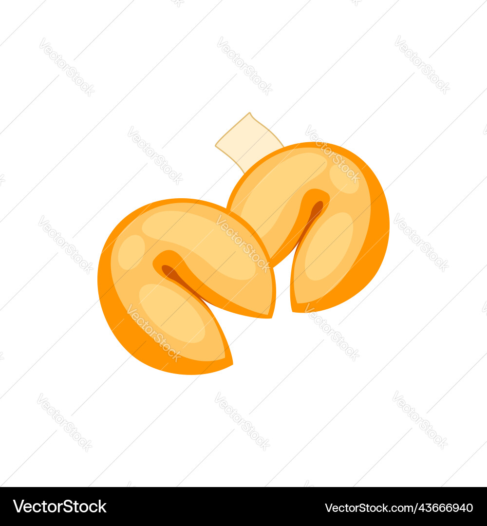 Fortune cookie icon chinese lucky biscuit vector image