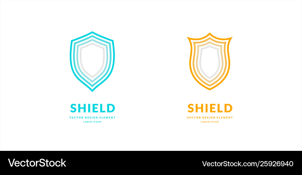 Linear shield a symbol security vector image