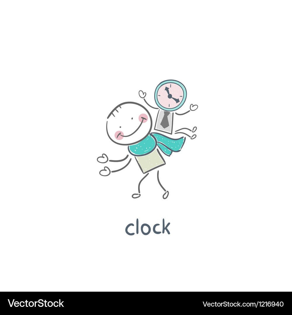 Man and clock Vector Image