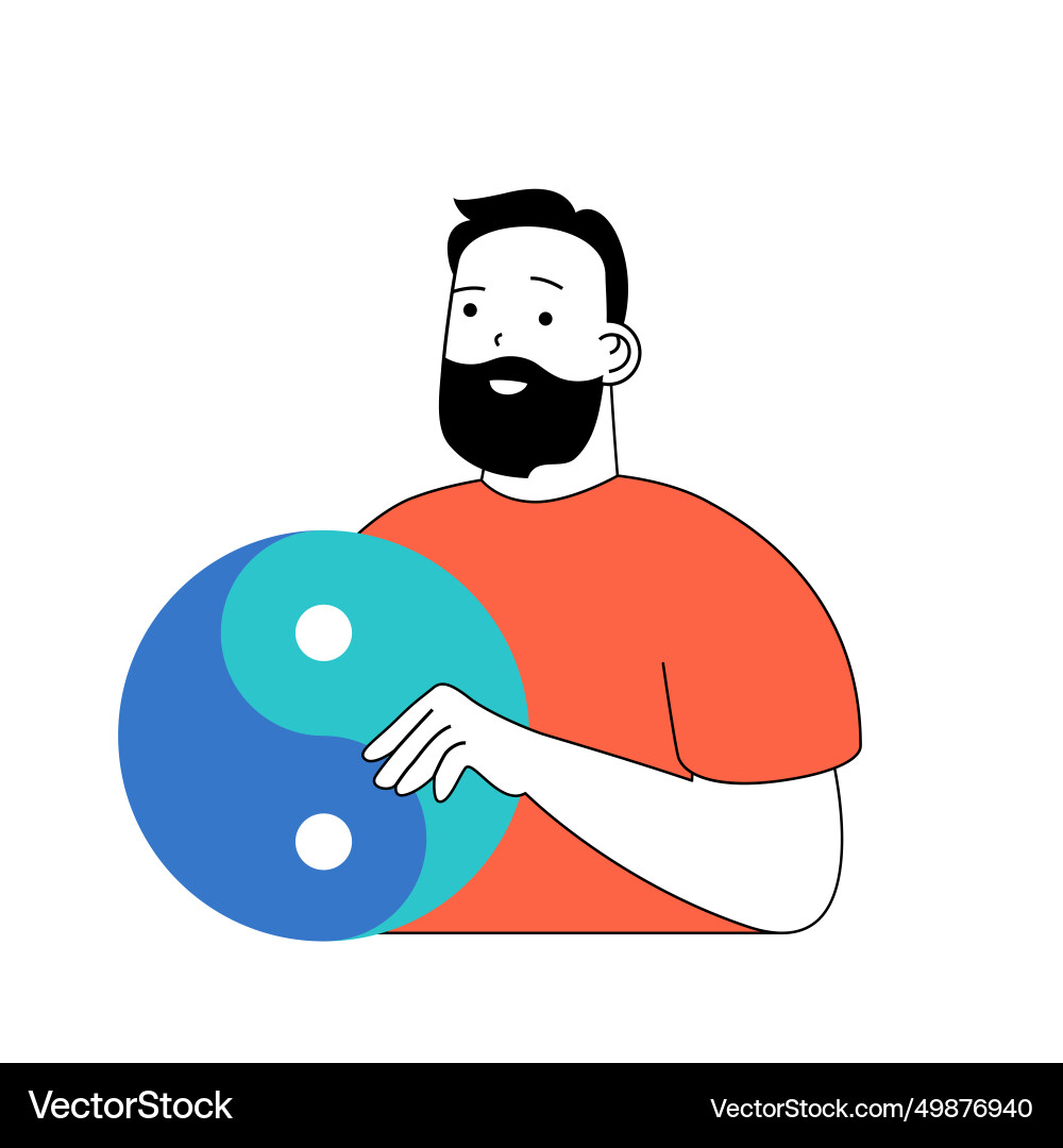 Mental health concept with cartoon people in flat Mental health concept with cartoon people in flat vector image