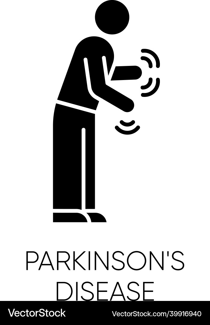 Parkinsons-Krankheit Glyph Icon Bewegung zu Fuß Parkinsons-Krankheit Glyph Icon Bewegung zu Fuß vektorbild