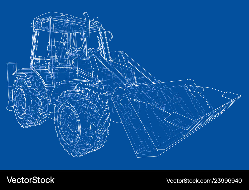 Sketch of loading shovel with back actor Sketch of loading shovel with back actor vector image