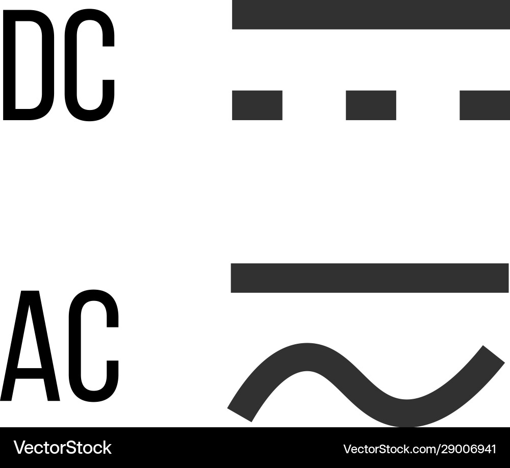 Direct and alternating current dc ac symbol