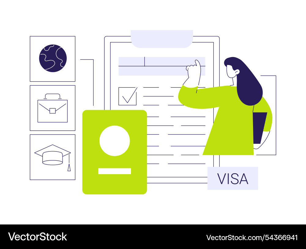 Fill in visa application form abstract concept Vector Image