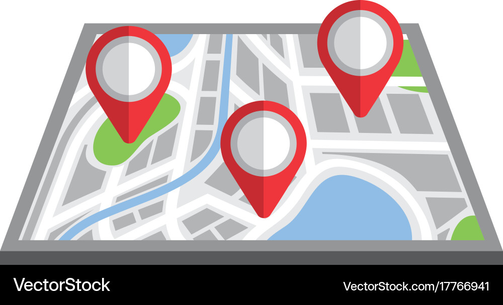 GPS Navigation Pointer Landkarte Icon vektorbild