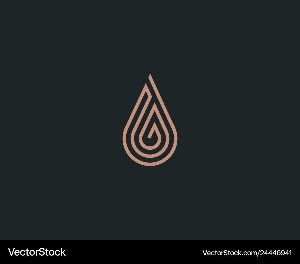 Linear aqua maze logotype premium water drop Linear aqua maze logotype premium water drop vektorbild