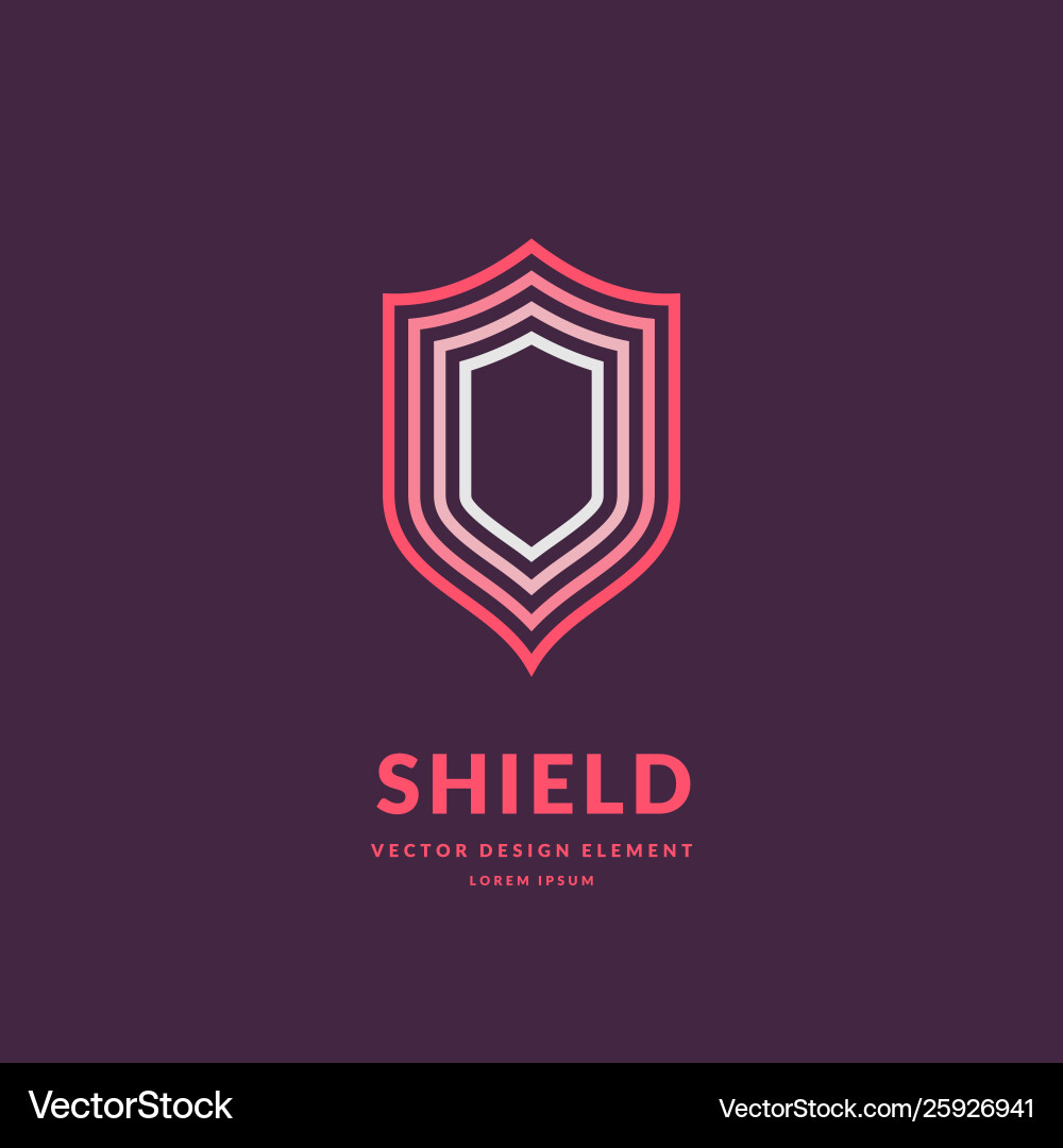 Linear shield a symbol security vector image