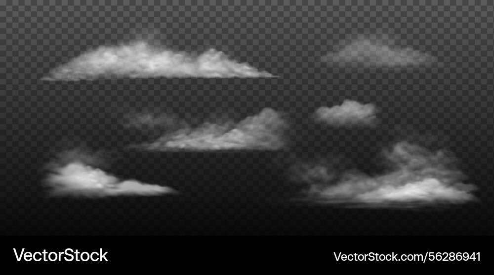 Set of realistic clouds on transparent background Set of realistic clouds on transparent background vector image