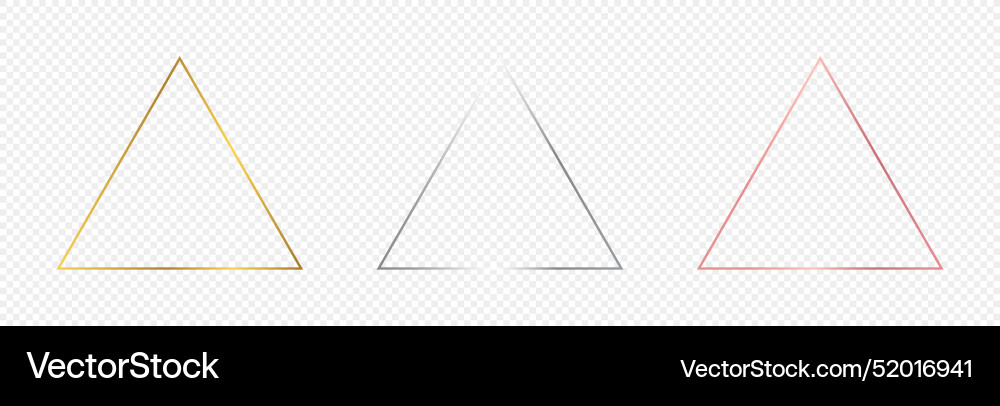 Set of three triangle frame Set of three triangle frame vector image